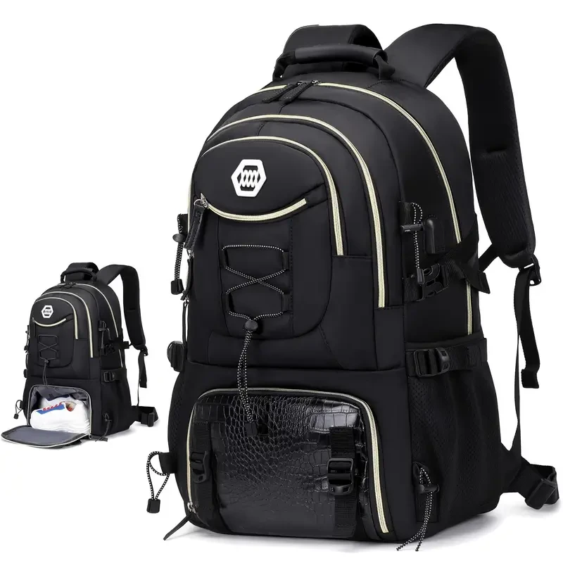 Large Capacity Travel Backpack - Spacious Laptop Bag with Shoe Storage