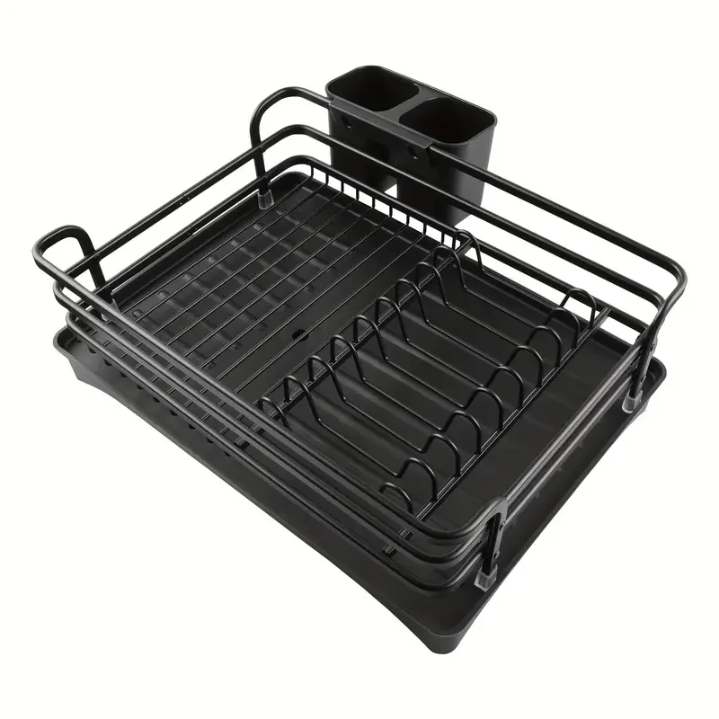Kitchen Counter Storage Dish Drying Drainer Rack Organizer Dishrack Holder Shelf Basket Golden Black