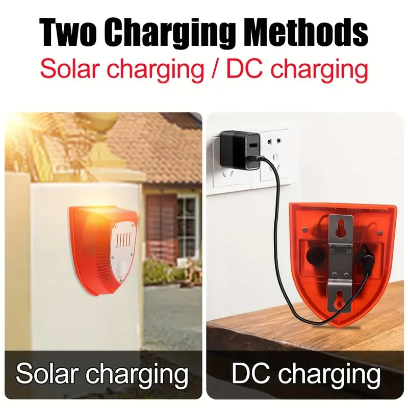 1pc Solar-Powered Security Alarm with 129dB Sirens, Motion-Activated Strobe Light  Outdoor Warning System for Farms, Barns & Yards