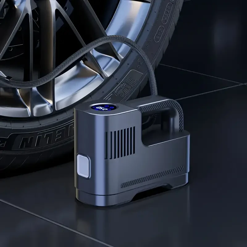 1pc High-Power Portable Air Compressor Pump - Rapid Corded Digital Tire Inflator with LED Lights - Versatile for Cars & Motorcycles