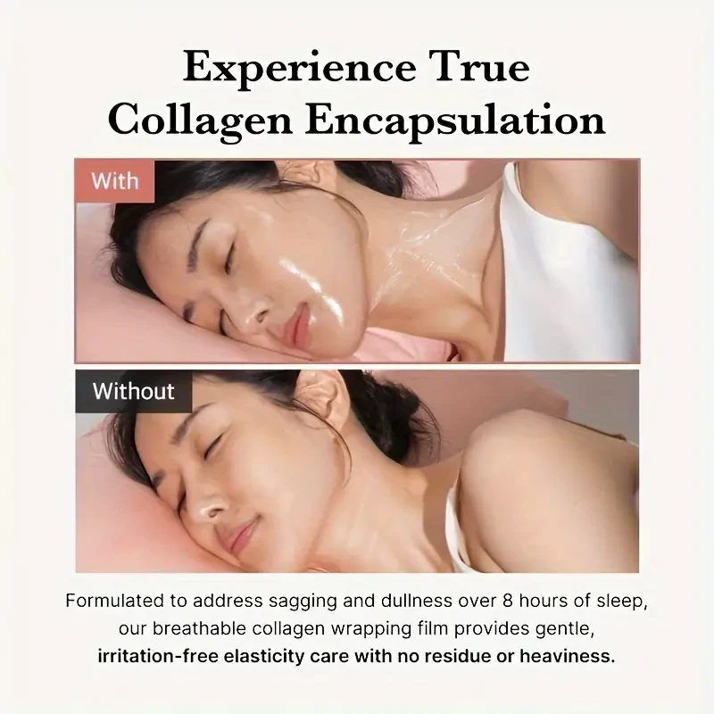 New Collagen Night Wrap Exfoliating Mask! Sleep, Shed And Glow!Radiant Elasticity And Moisturizing Treatment;Hydrolyzed Collagen For Radiant Skin!