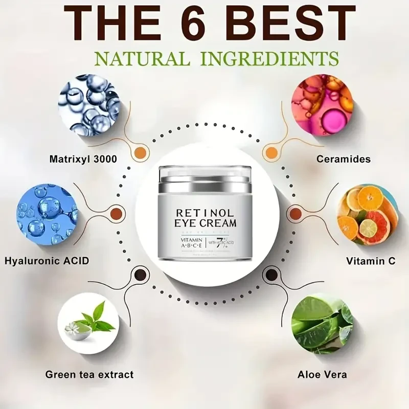 Retinol Eye Cream Under Eye Cream For firming eye care, Eye Cream Helps Improve Dryness Daily eye care Cream For All Skin Types - Rosehip And Hibiscus Botanicals - 1. 7 Oz, 50ml