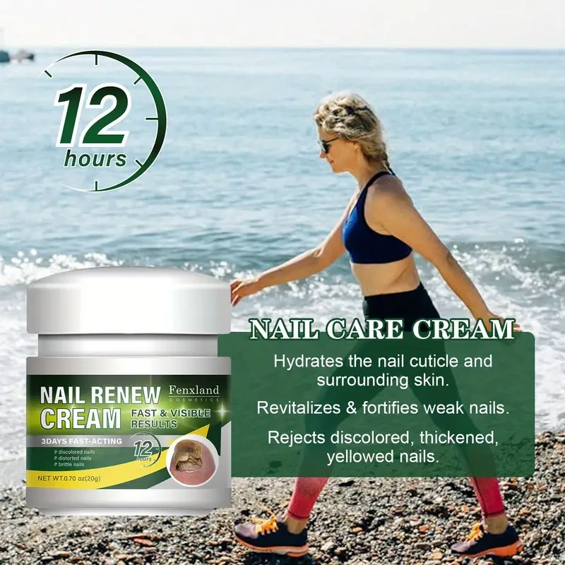Fenland Nail Renewal Cream 0.70oz - Fast-Acting Treatment for Discolored & Damaged Nails, Formaldehyde-Free, Strengthens & Improves Nail Condition, Nail Care Cream for Men & Women