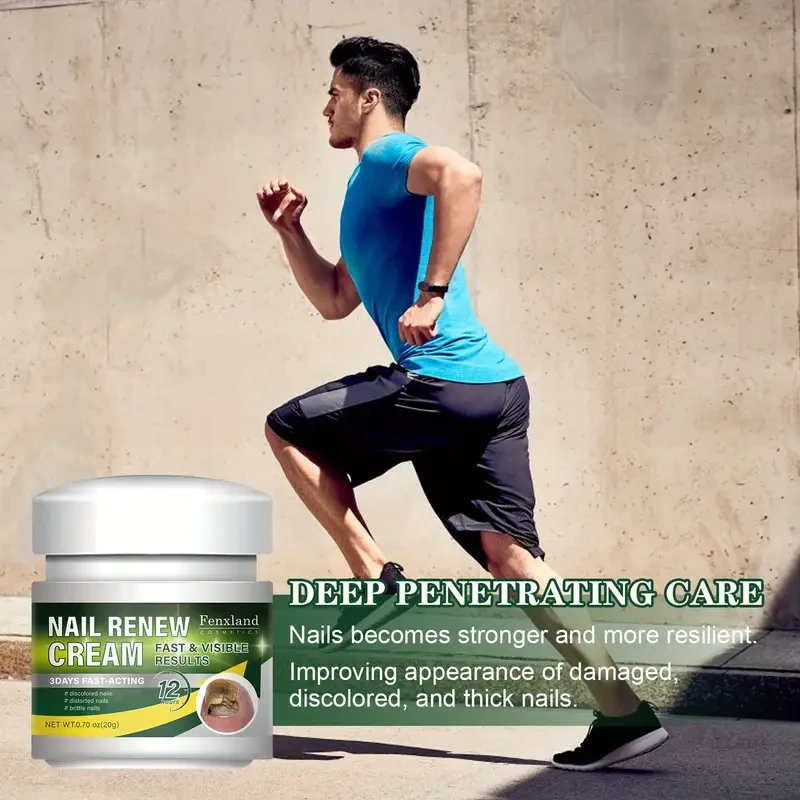 Fenland Nail Renewal Cream 0.70oz - Fast-Acting Treatment for Discolored & Damaged Nails, Formaldehyde-Free, Strengthens & Improves Nail Condition, Nail Care Cream for Men & Women