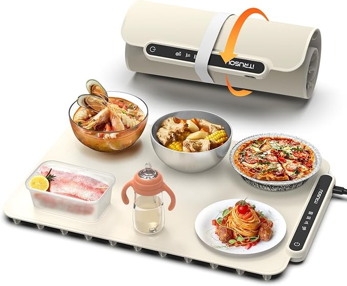 iTRUSOU Electric Food Warming Mat - 3-Setting Full-Surface Tray