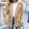 Womens Loose Lapel Fluffy Coat  Button Jacket Cardigan for Winter
