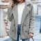 Womens Loose Lapel Fluffy Coat  Button Jacket Cardigan for Winter