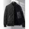 Mens Rhombic-Sewing Cotton Coat  Thickened Winter Baseball Jacket with Casual Solid Color Design