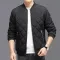 Mens Rhombic-Sewing Cotton Coat  Thickened Winter Baseball Jacket with Casual Solid Color Design