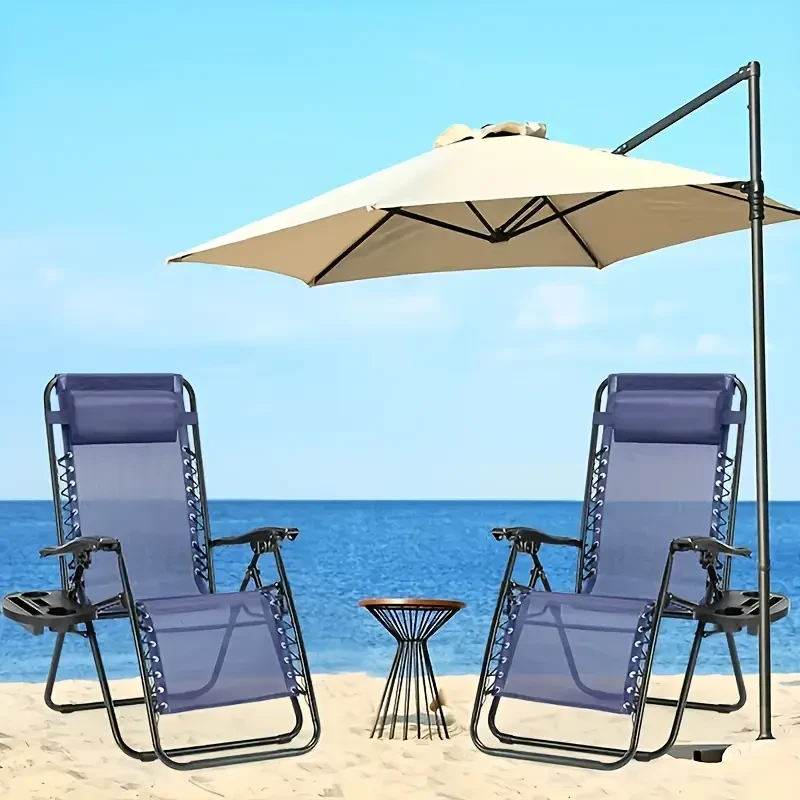 Zero Gravity Lounger  with Cup Holder and Adjustable Pillow