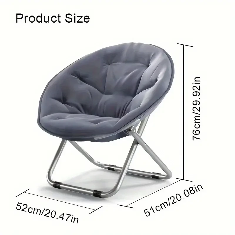 Ergonomic Outdoor Lounge Chair - Foldable, Solid Back with Footrest, Cotton & Sponge Padding, Steel Frame