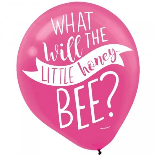 What Will It Bee? 30cm Latex Balloons Assorted Colours - Pack of 15