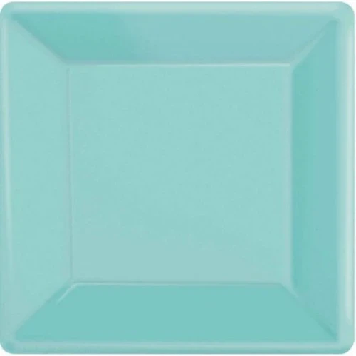Paper Plates 26cm Square 20ct - Robin's-Egg Blue - Pack of 20