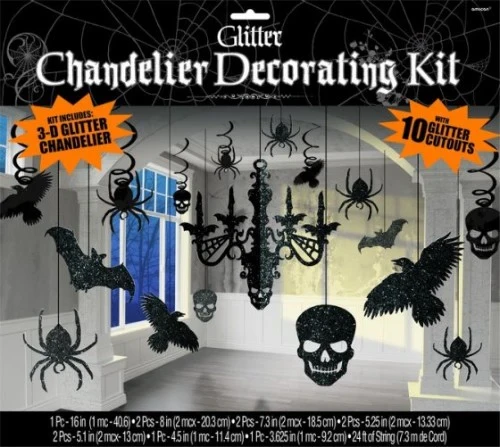 Chandelier Decorations Kit Glitter Paper - Pack of 17