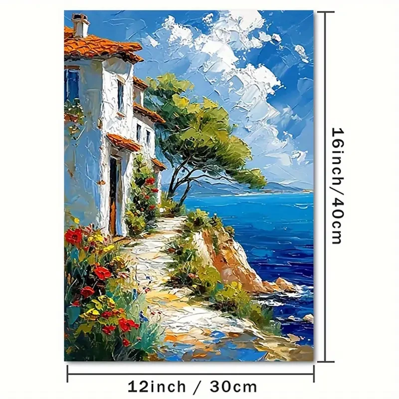 Coastal Town Scenery Canvas Print Poster