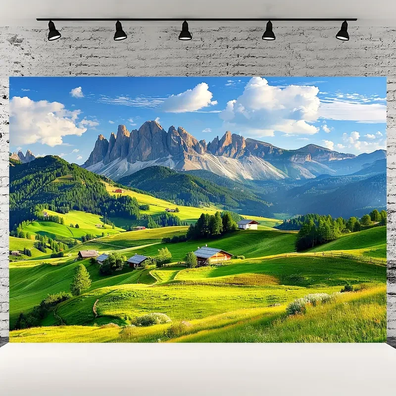 Versatile Mountain Landscape Tapestry - Blacklight Reactive Wall Hanging