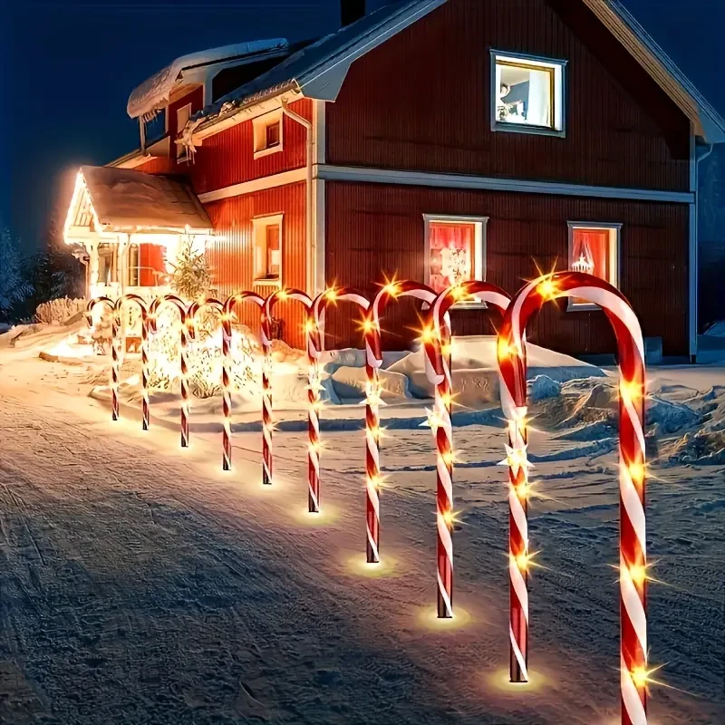 [Top-Rated] Solar-Powered Candy Cane Christmas Lights - 18in Outdoor Decorative String with 8 Modes, Perfect for Lawn, Yard & Garden Xmas Tree, Christmas Decor
