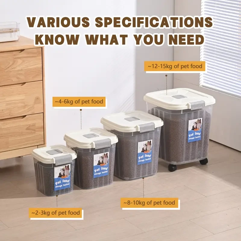 PetSafe Dry Food Storage Container - Smooth-Pulley System, Airtight Insect-Proof Design for Moisture-Free Dog & Cat Food, Secure Storage Bucket