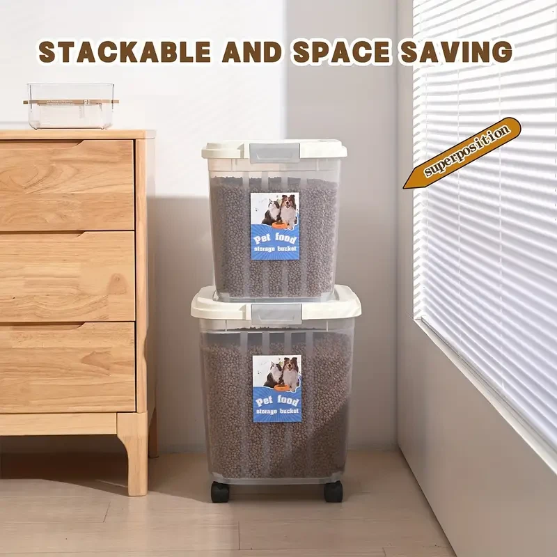 PetSafe Dry Food Storage Container - Smooth-Pulley System, Airtight Insect-Proof Design for Moisture-Free Dog & Cat Food, Secure Storage Bucket