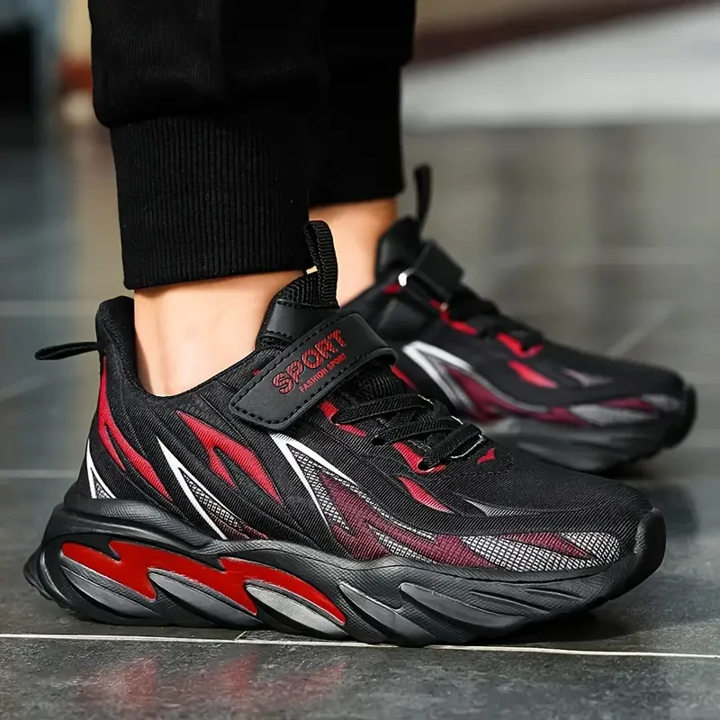 Boy's Trendy Flame Pattern Chunky Shoes