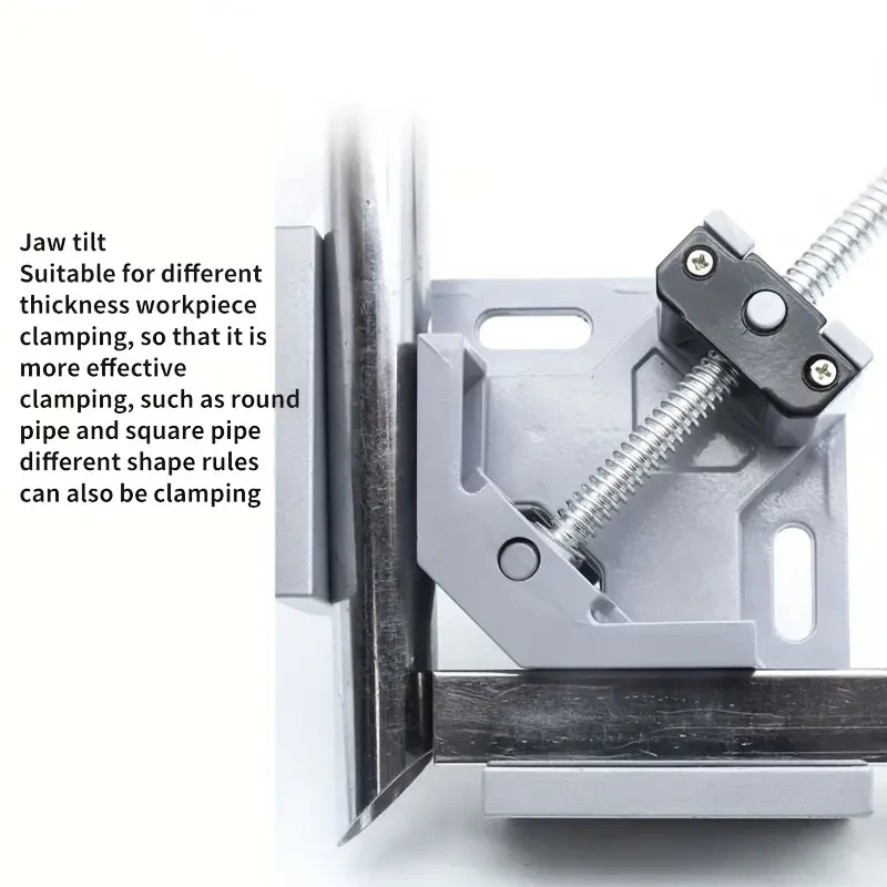 Adjustable Aluminum Alloy Right Angle Clamp with Swing Jaw for Woodworking - 90-Degree Corner Clamping Tool