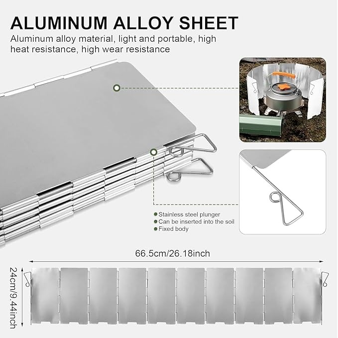 Orifesio Foldable 2600W Camping Stove  Portable Butane Stove with Windshield & Storage Bag for Camping, Hiking & Travel