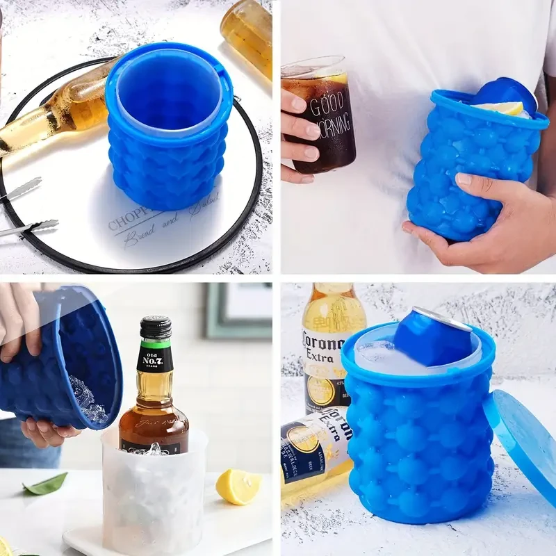 Ice Cube Mold Ice Trays, Large Silicone Ice Bucket Ice Cube Maker