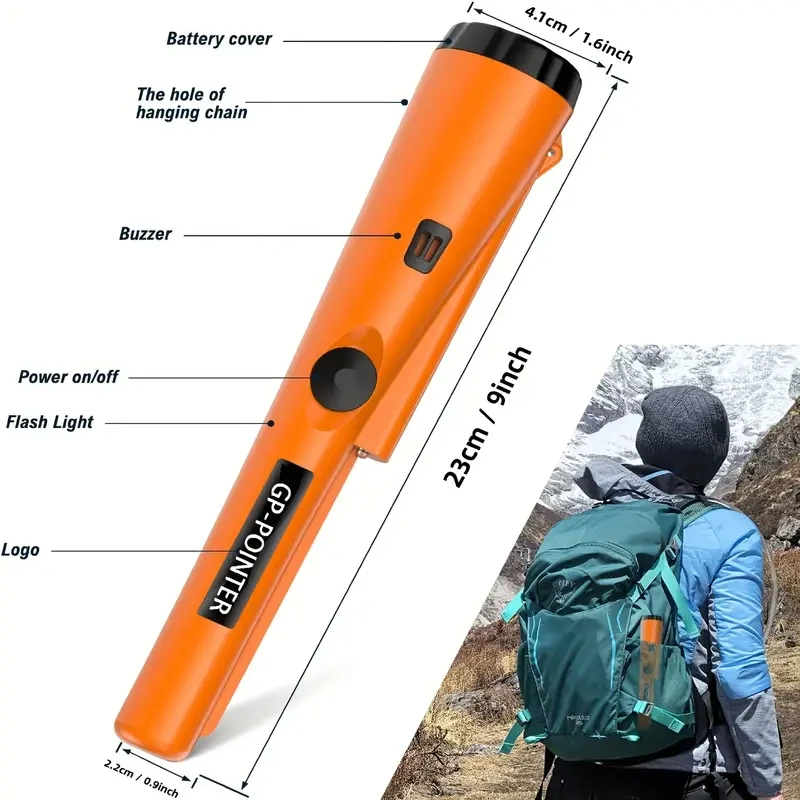 1pc Metal Detector Handheld, Waterproof 360 Scan Mine Treasure Detector With High Sensitivity, Includes Belt And Holster, Portable New Style