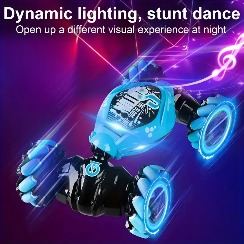 LED-Lit Gesture-Controlled Stunt RC Car  Transforming, Climbing, & Rechargeable