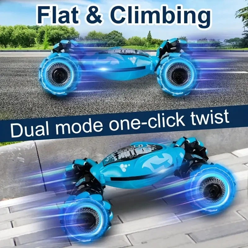 LED-Lit Gesture-Controlled Stunt RC Car  Transforming, Climbing, & Rechargeable