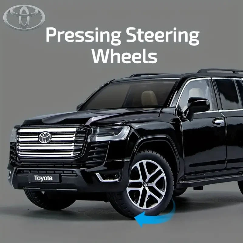 Toyota Land Cruiser 1/24 Scale Diecast  Pull-Back Action, Light & Sound Zinc Alloy Toy Car