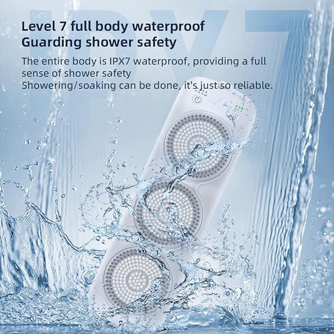 Electric Body Brush Back Scrubber  Wall-Mounted Rechargeable Body Shower Brush with Soft Bristles