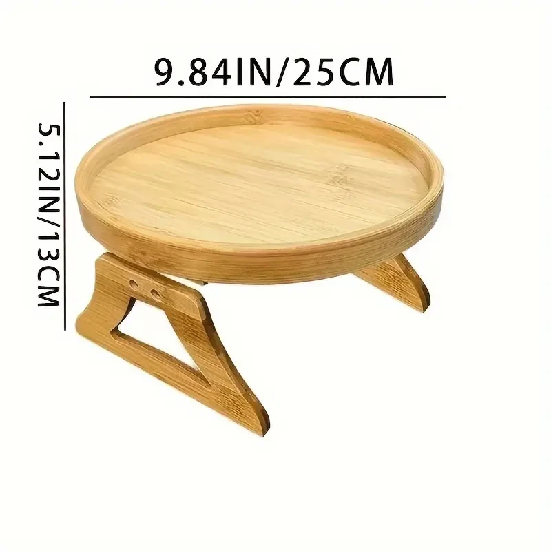 Foldable Bamboo Sofa Armrest Tray: Perfect for Instant & Stable End Table for Sofa - 24.99cm x 13.0cm - No Power Required - Hardwood