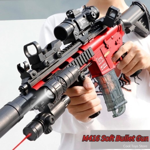 Toys For Boys Gun M416 Toy Rifle Sniper Soft Bullet Weapons Manual Launcher Foam Dart Blaster Air Gun For Children Shooting Game