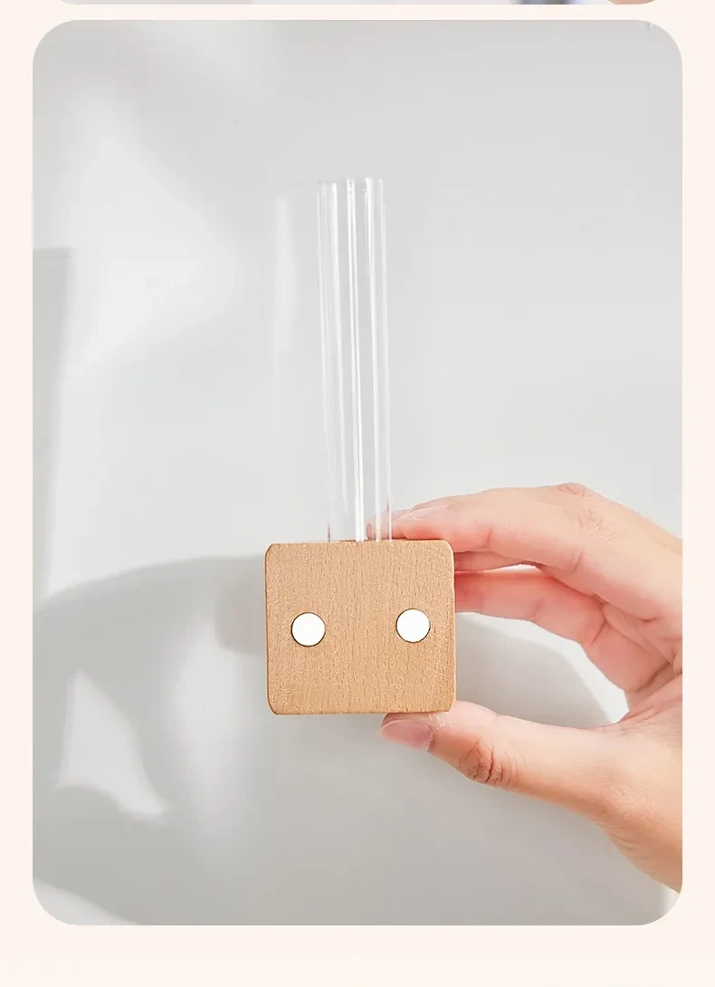 Wood Color Refridgerator Magnets Magnetic Suction Test Tube