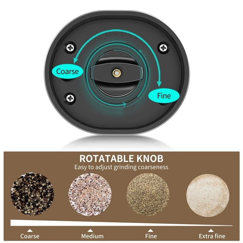 Electric Automatic Pepper and Salt Grinder with LED Light