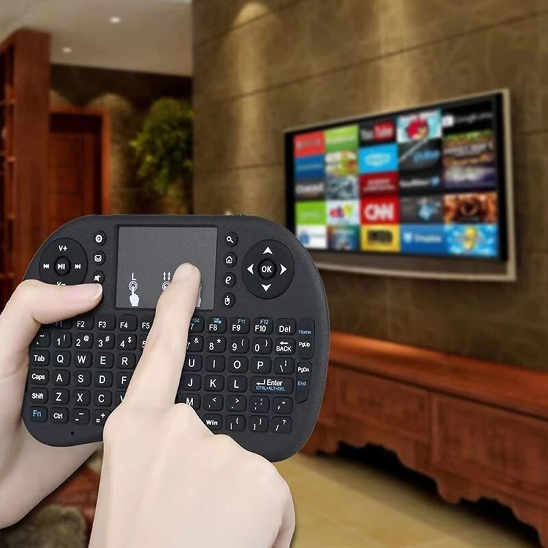 i8 Wireless Keyboard with Touchpad  2.4GHz Mini English/Russian Keyboard & Aerial Mouse for Laptop, TV Box & Projector