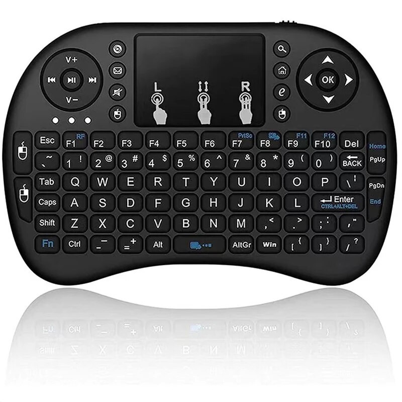 i8 Wireless Keyboard with Touchpad  2.4GHz Mini English/Russian Keyboard & Aerial Mouse for Laptop, TV Box & Projector