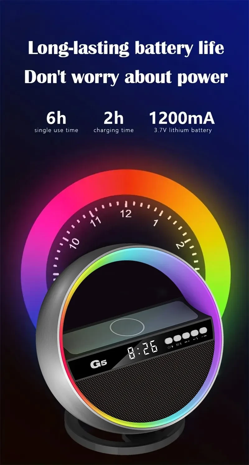 RGB Night Light Wireless Charger Bluetooth-Speaker