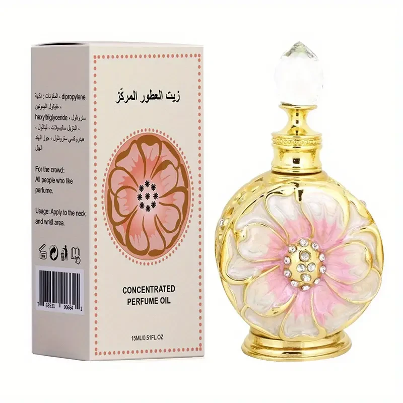 15ml Rose Petal Concentrated Perfume Oil, Dubai-Inspired, Woody Note, 5-15% Fragrance Concentration, Alcohol-Free - Long-Lasting Scent for Women
