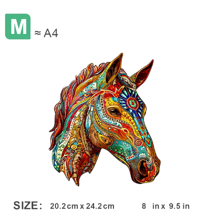 Wooden puzzle color horse gift box