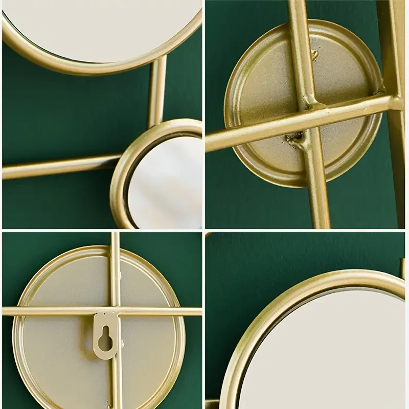 Modern Light Luxury Iron Art Hanging Mirror - Wall Decoration