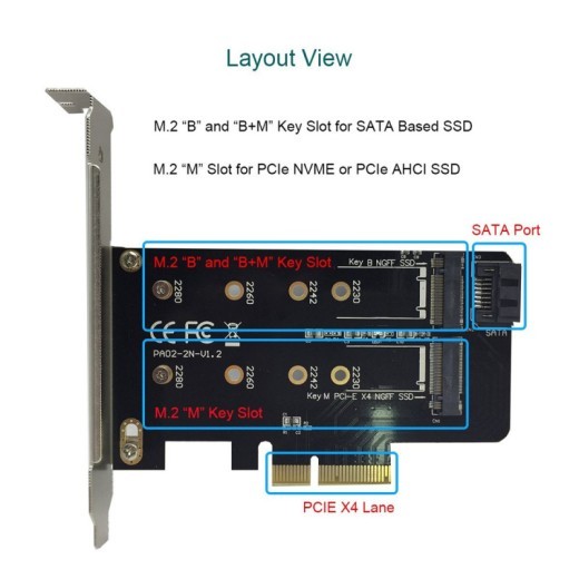 M.2 SSD adapter card expansion card