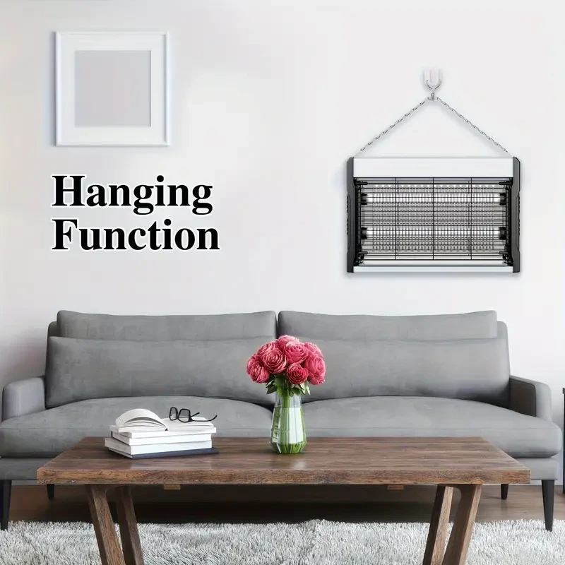 1pc, Mosquito Killer Lamp, Fly Canteen Restaurant Commercial Catching Electric Bug Zapper, 3200V Mosquito Zapper Killer, Indoor Insect Killer With Hanging Chain Trap, Removable Collection Tray USB Electric Bug Zapper For Indoor, Bedroom, Outdoors