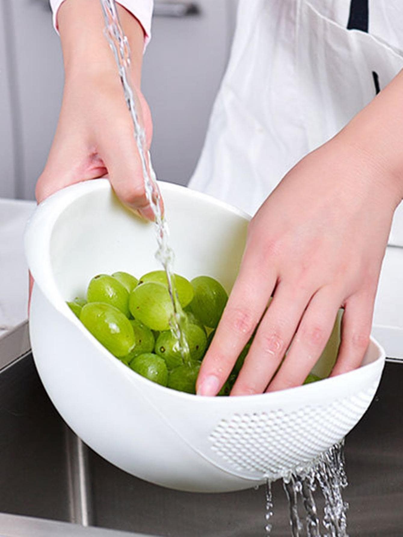 Silicone Colander Drain Basket  Rice Bowl, Fruit Washing Basket