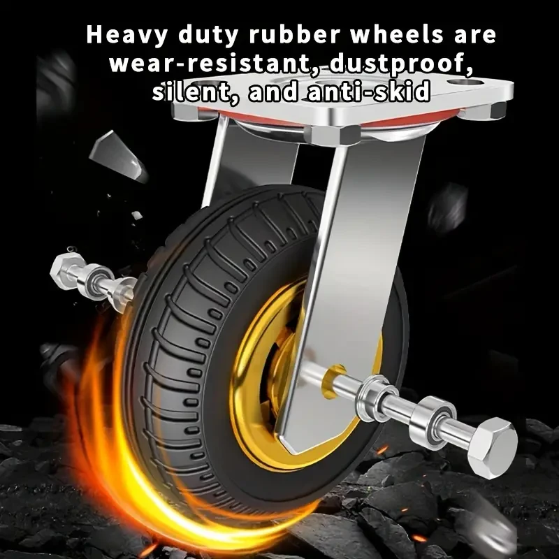 Silent Folding Hand Truck with Steering Wheels - Durable Steel Plate, Rubber Tires for Easy Maneuvering & Heavy-Duty Material Handling