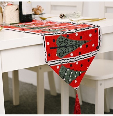 Christmas Decorations Knitting Cloth Table Flag