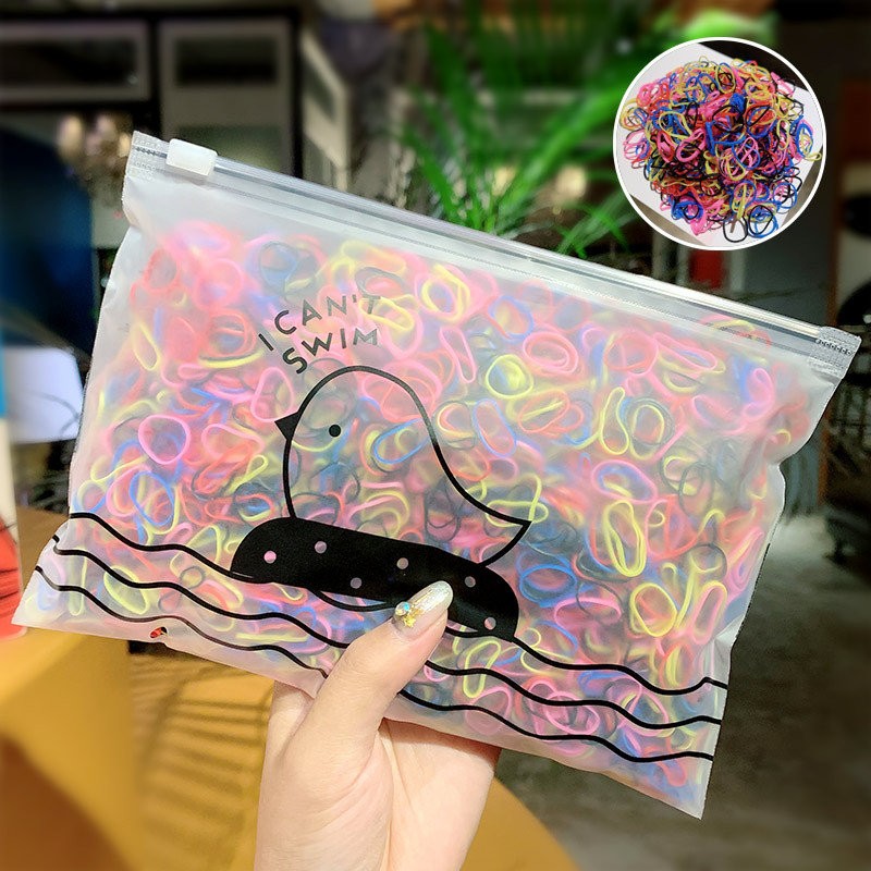 1000pcs Colorful Small Disposable Hair Bands