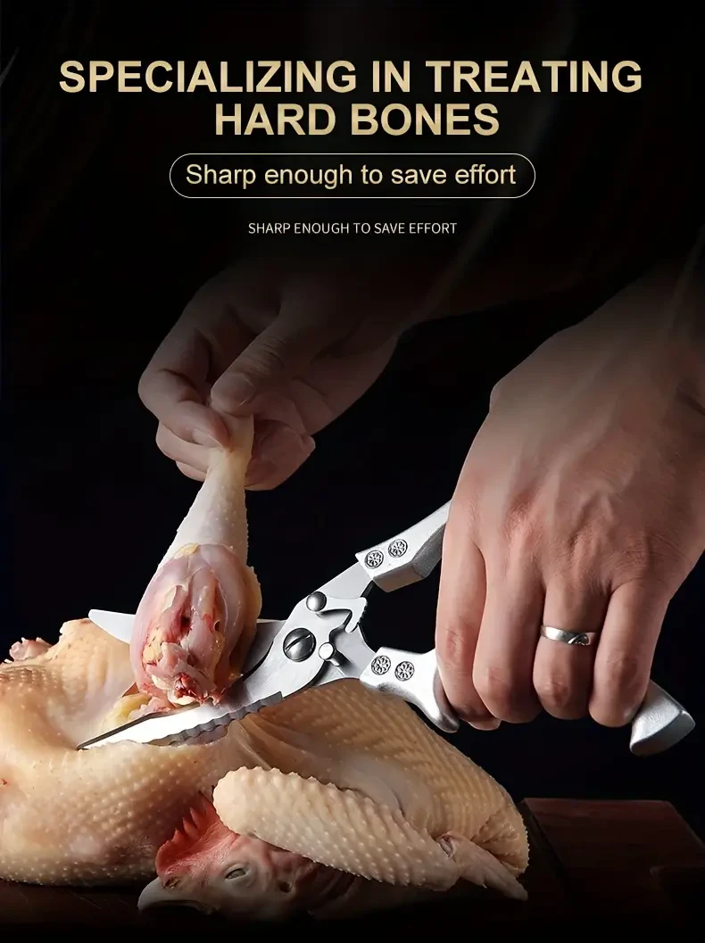 Stainless Steel Kitchen Scissors for Fish, Meat, Chicken, Fruits, Vegetables