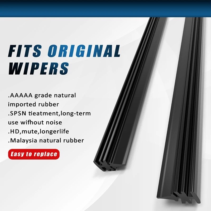 Car Wiper Blade Refill Strips  Frameless Windshield Rubber Wiper for 14" to 28"